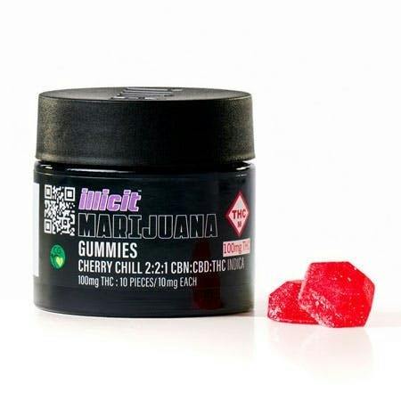 Illicit: Wellness Gummies | Slumberberry 1:1:1 | 10mg CBN : 10mg CBD : 100mg THC | 10pk