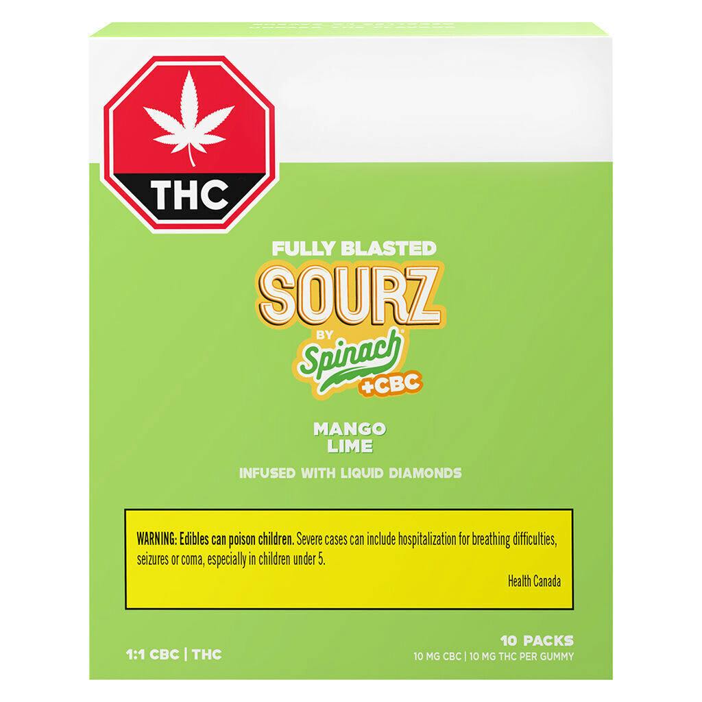 Fully Blasted Mango Lime 1:1 CBC THC Gummies 10x1 Pack