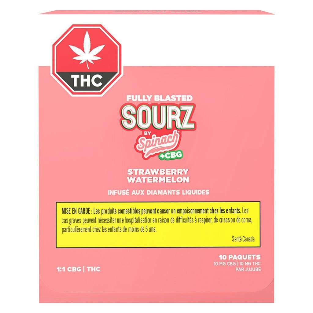Fully Blasted Strawberry Watermelon 1:1 CBG THC Gummies 10x1 Pack