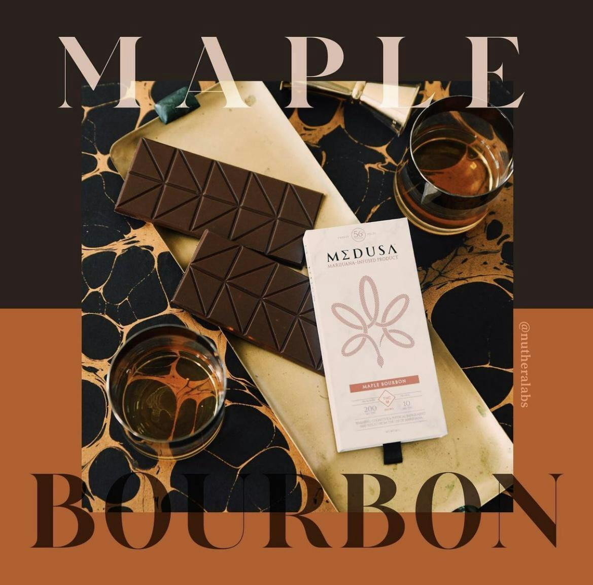 Maple Bourbon 200mg Milk Chocolate Bar - Medusa Confections