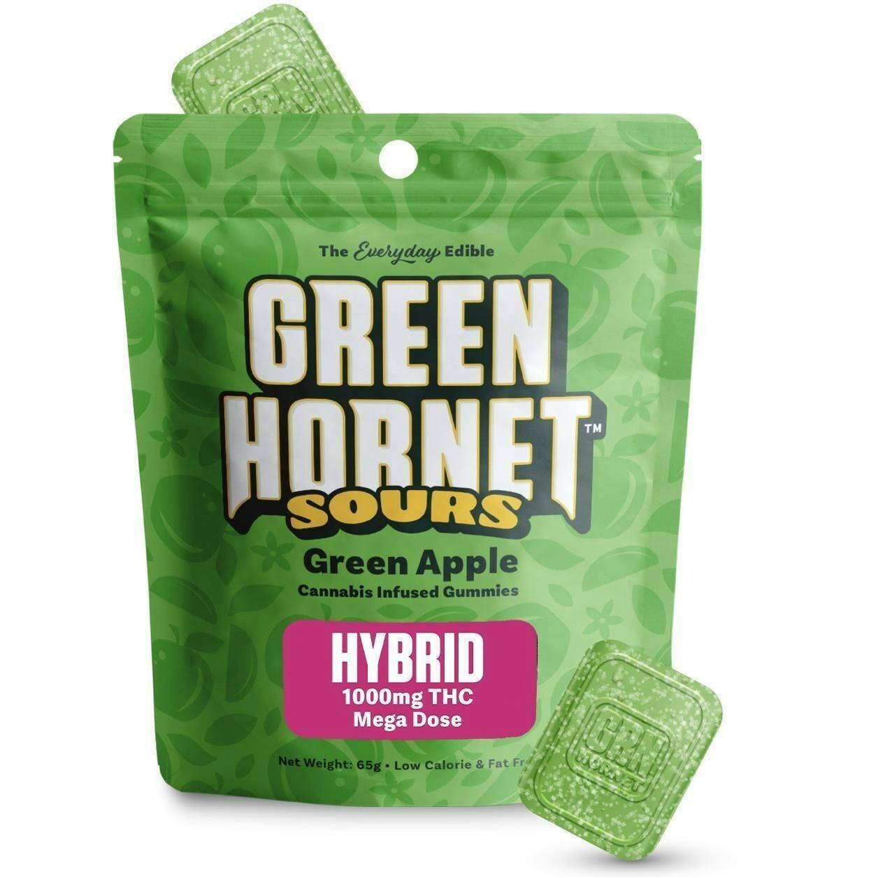 Sour Green Apple Hybrid 1000mg Gummies - Green Hornet