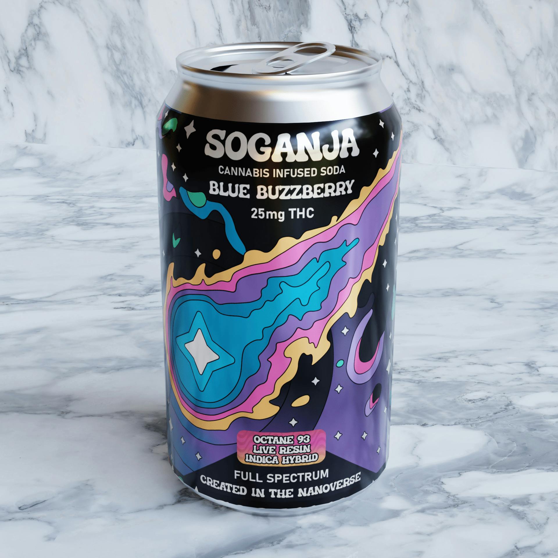 Blue Buzzberry 25mg Live Resin Soda - SoGanja