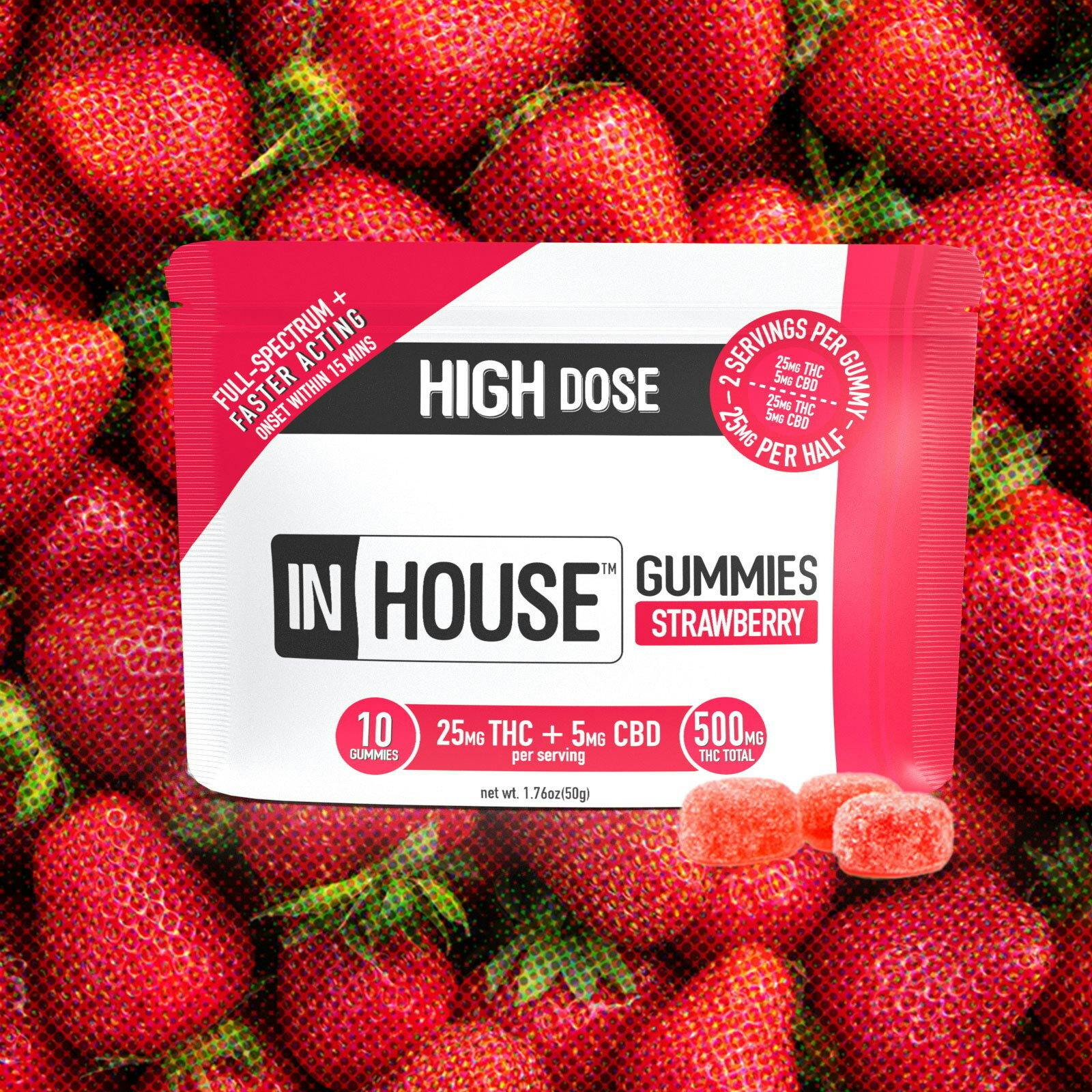 Strawberry 1:1 THC:CBD Fast Acting Gummies 10pk