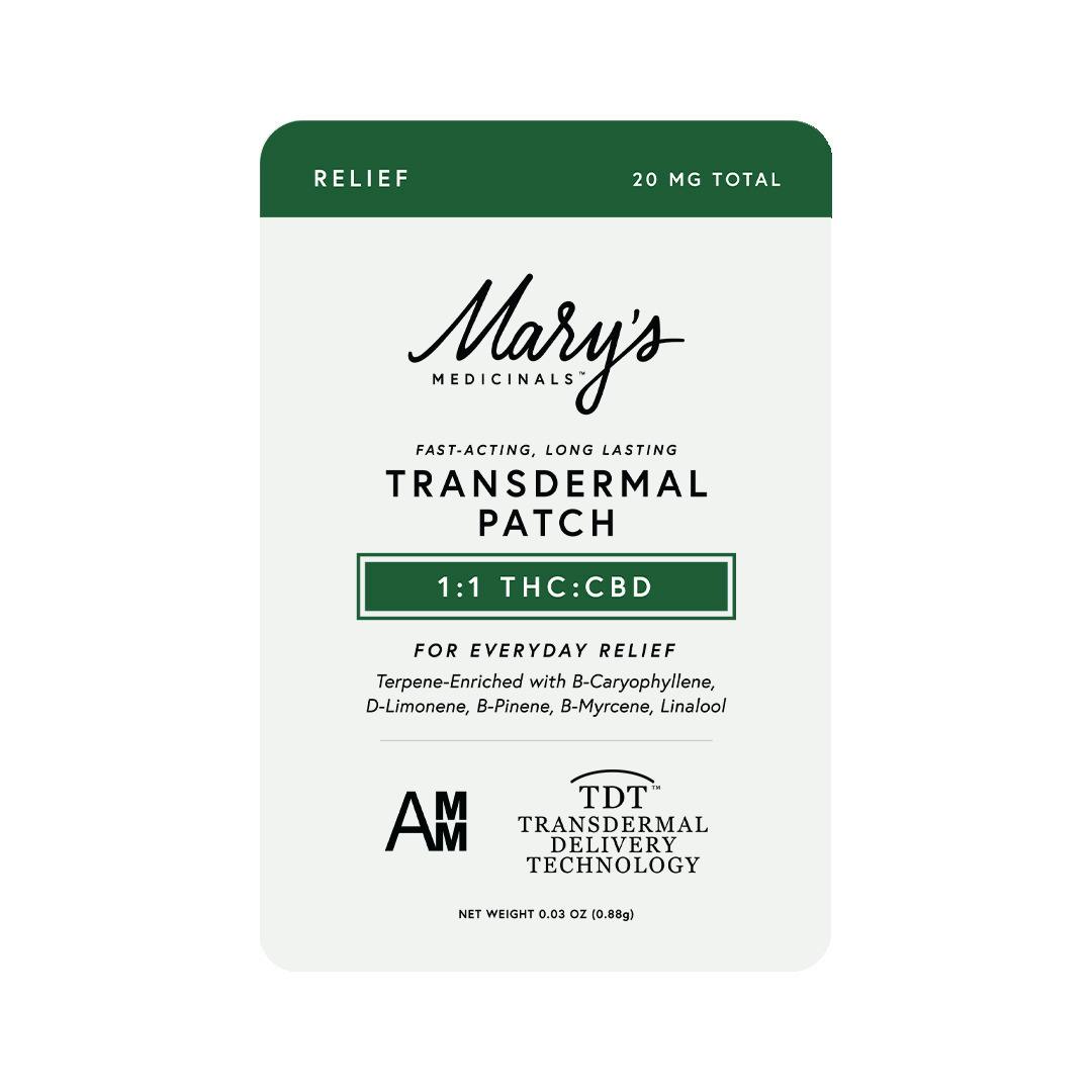 Mary's Medicinals - Topical - Patch - Relief - 1:1 THC:CBD - 10MG