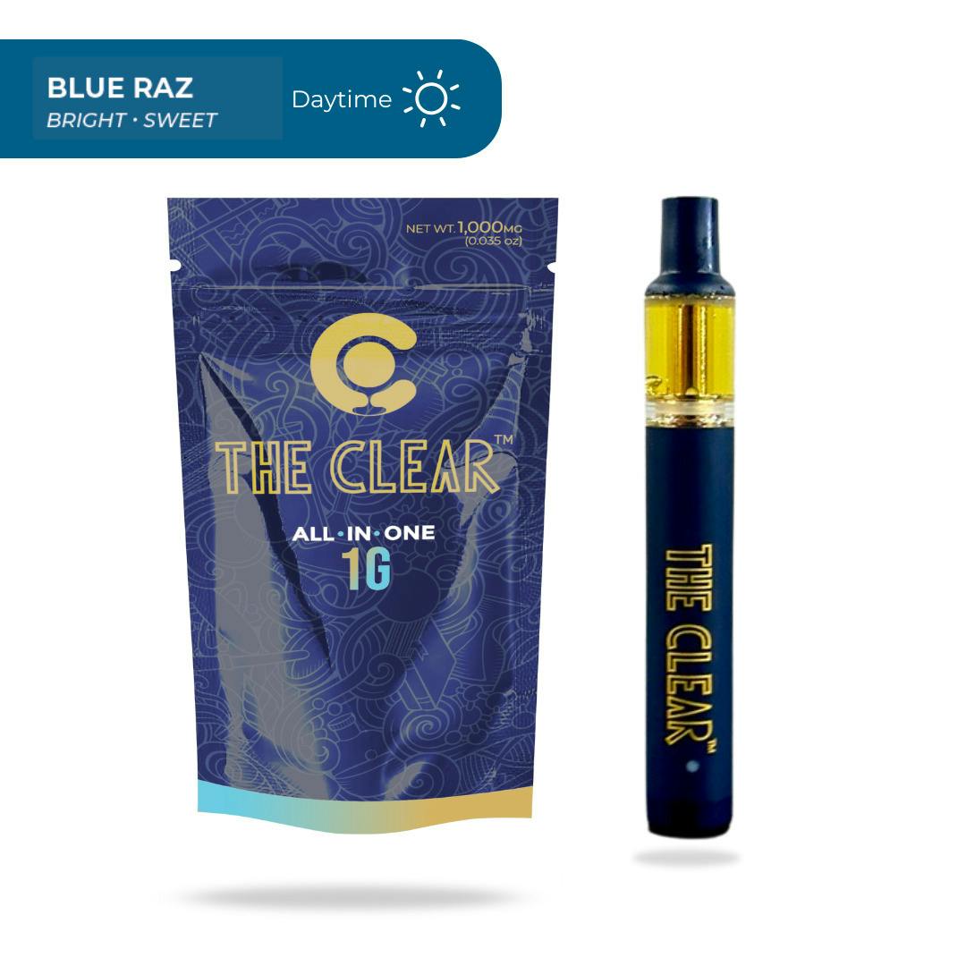 The Clear Elite - Vape Cart - AIO - Blue Raz - Hybrid - 1G