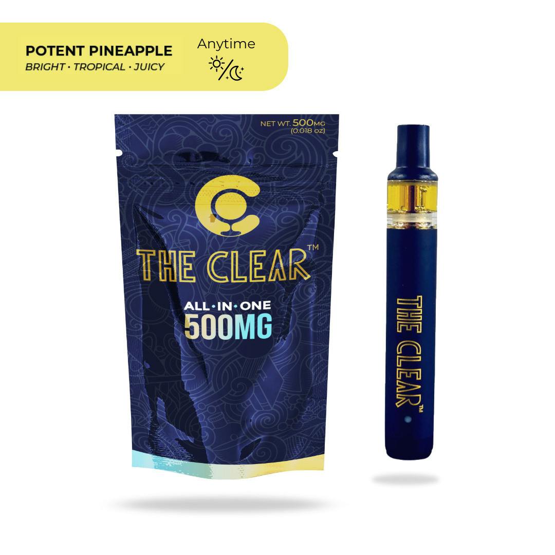 The Clear Elite - Vape Cart - AIO - Potent Pineapple - Hybrid - 0.5G at Speakeasy Dispensary