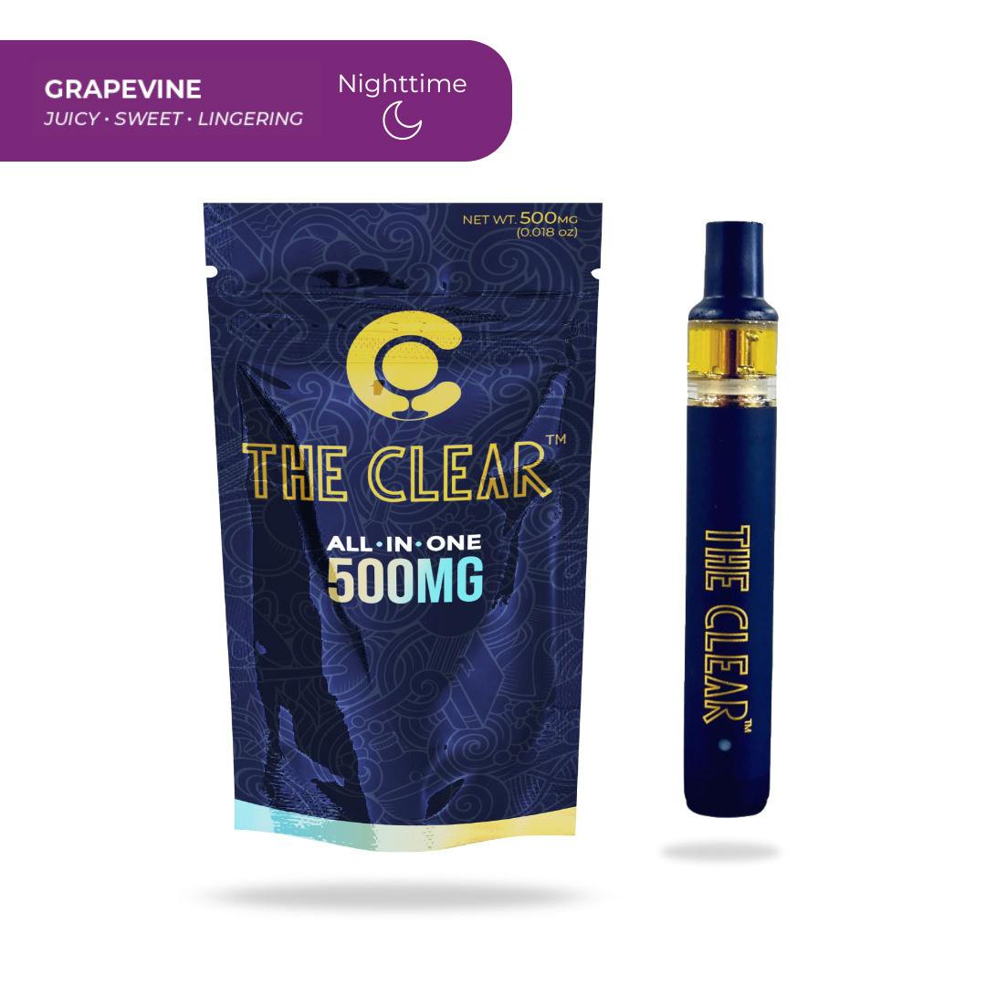 The Clear Elite - Vape Cart - AIO - Grapevine - Indica - 0.5G at Speakeasy Dispensary