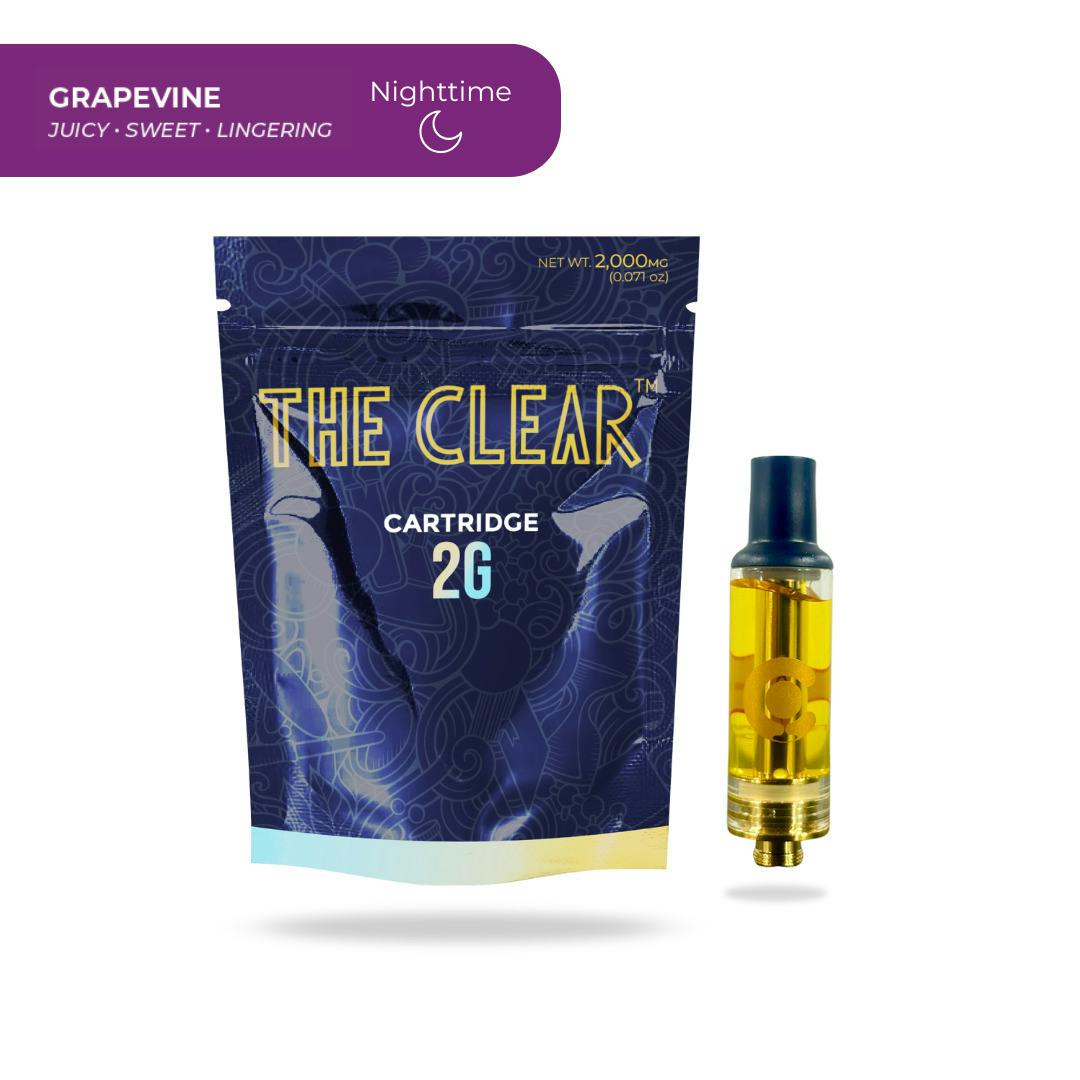 The Clear Elite - Vape Cart - Threaded - Grapevine - Indica - 2G