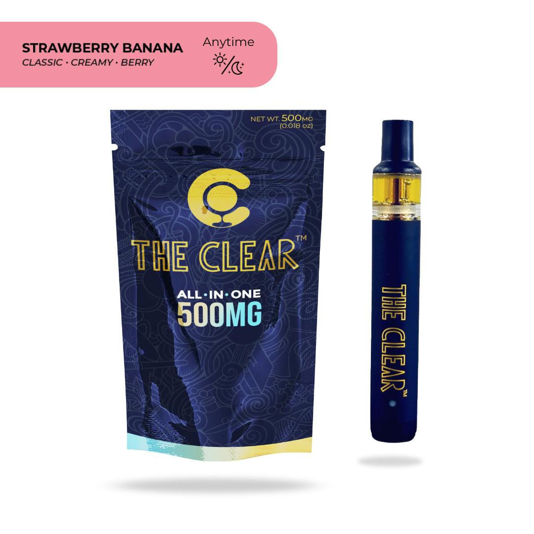 The Clear Elite - Vape Cart - AIO - Strawberry Banana - Hybrid - 1G