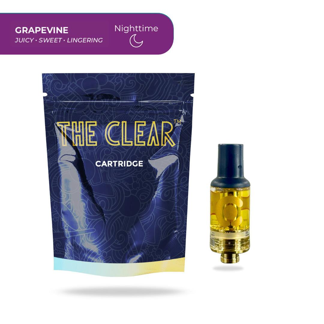 The Clear Elite - Vape Cart - Threaded - Grapevine - Indica - 0.5G at Speakeasy Dispensary
