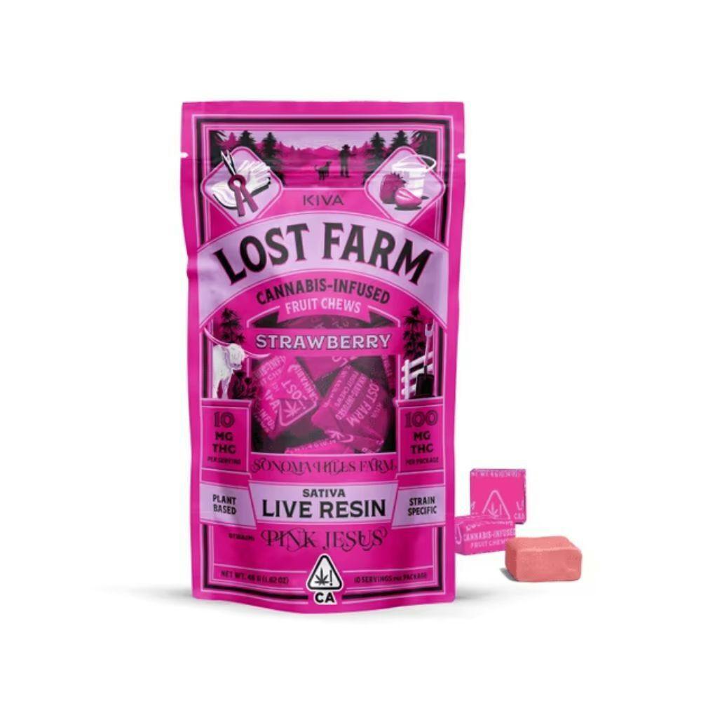 Strawberry 'Pink Jesus' Live Resin Chews | 100mg | 10ct | 10mg/ea