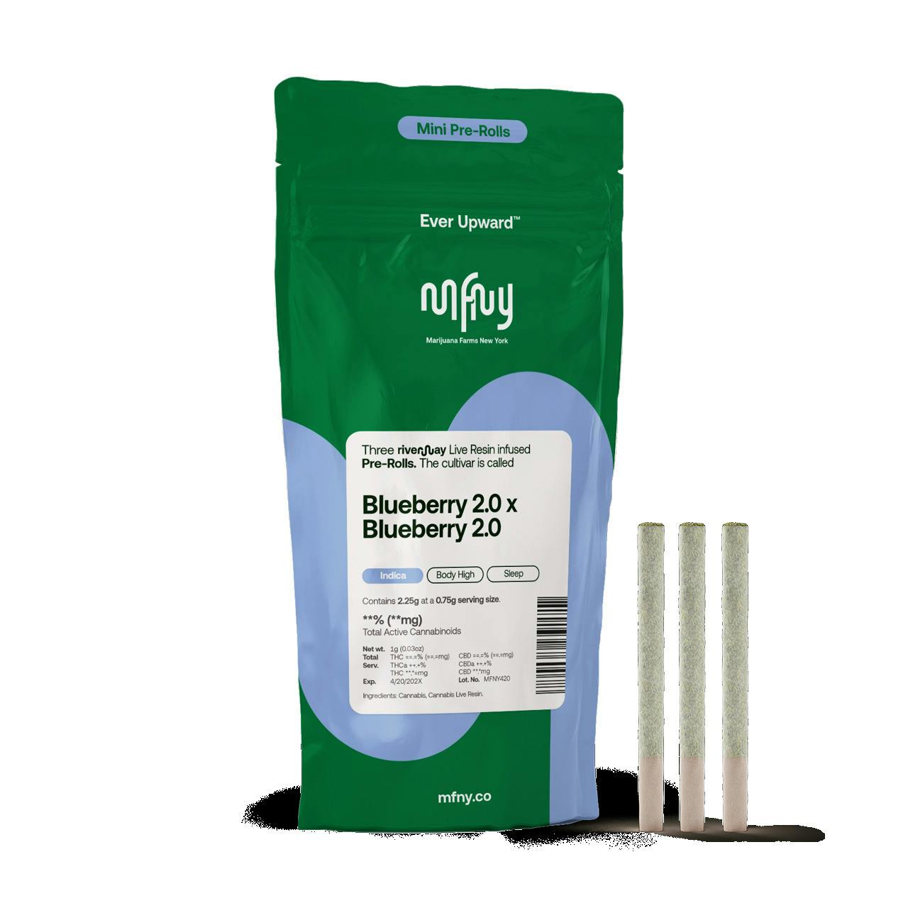 MFNY - Blueberry 2.0 x Blueberry 2.0 Resin - Infused Pre-rolls 0.75g (3pk)