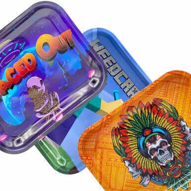 SA Metal Rolling Tray Assorted Grahpics - LARGE