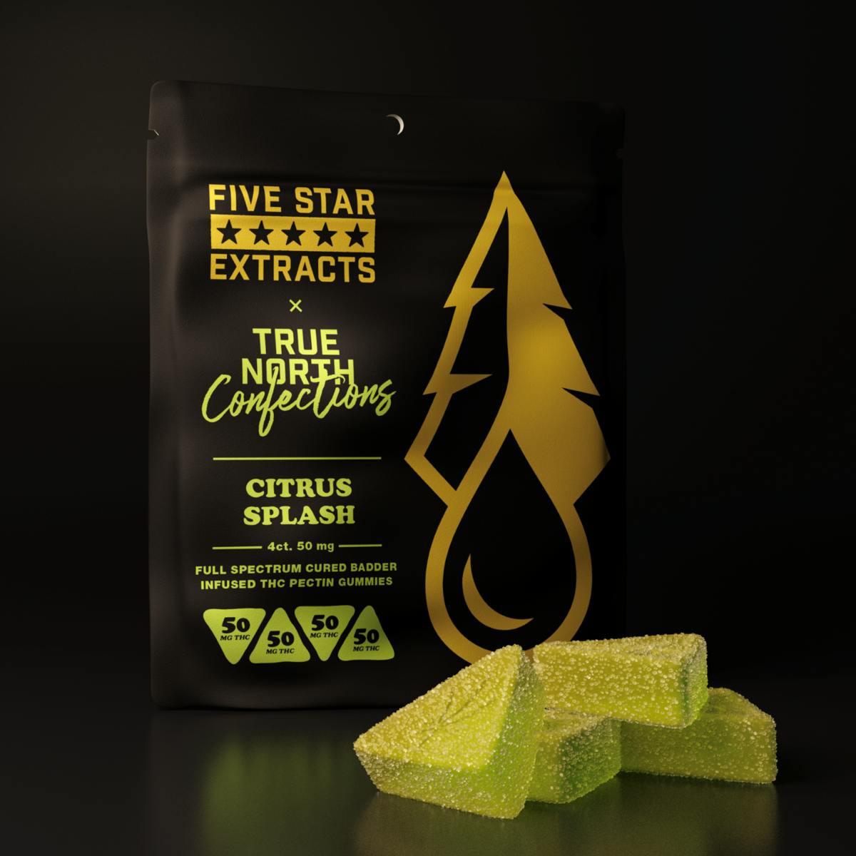 200mg Citrus Splash THC Gummies 5x20mg 1:1 THC/CBG