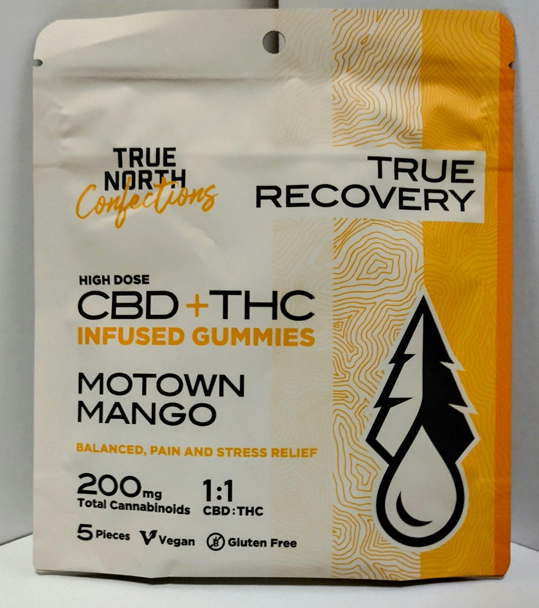 200mg Motown Mango THC Gummies 5x20mg 1:1 THC/CBD
