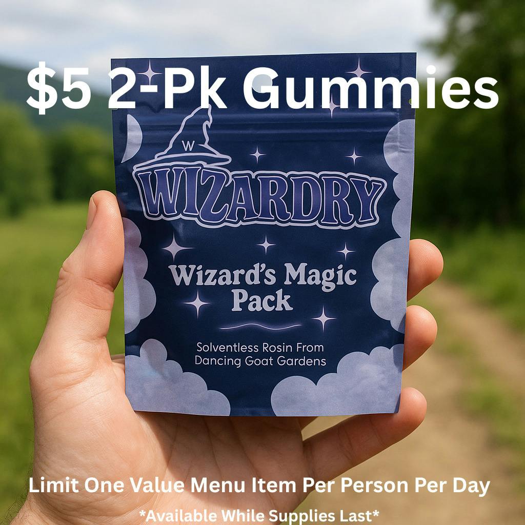 $5 Wizardy Solventless Gummy 2 Packs at Lone Peak Cannabis Company