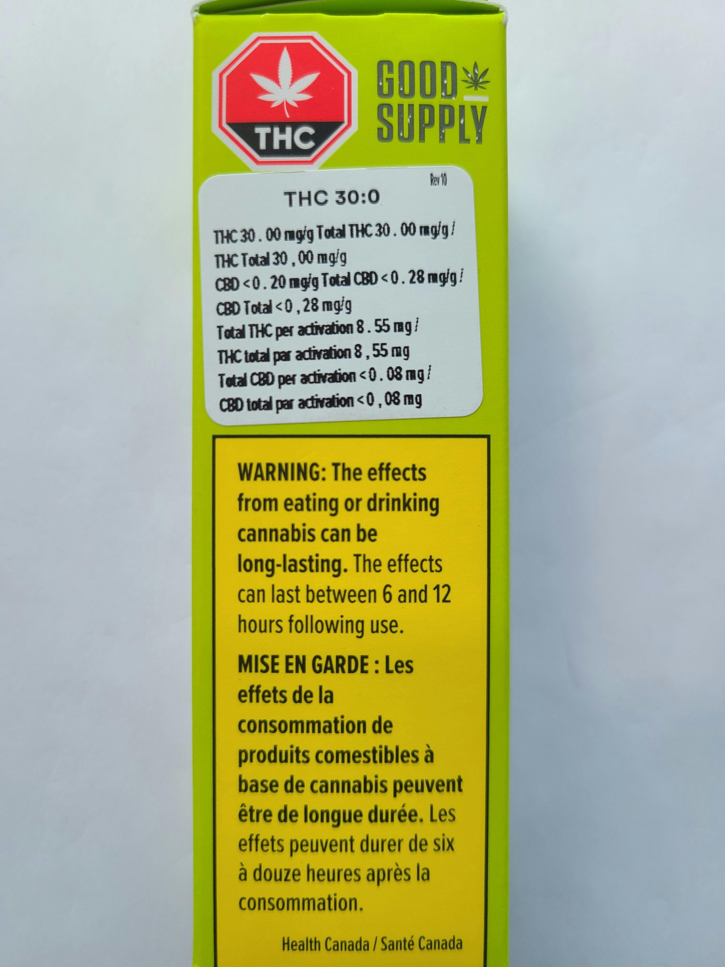 Good Supply - THC 30:0 - Cannabis Oil - 30ml