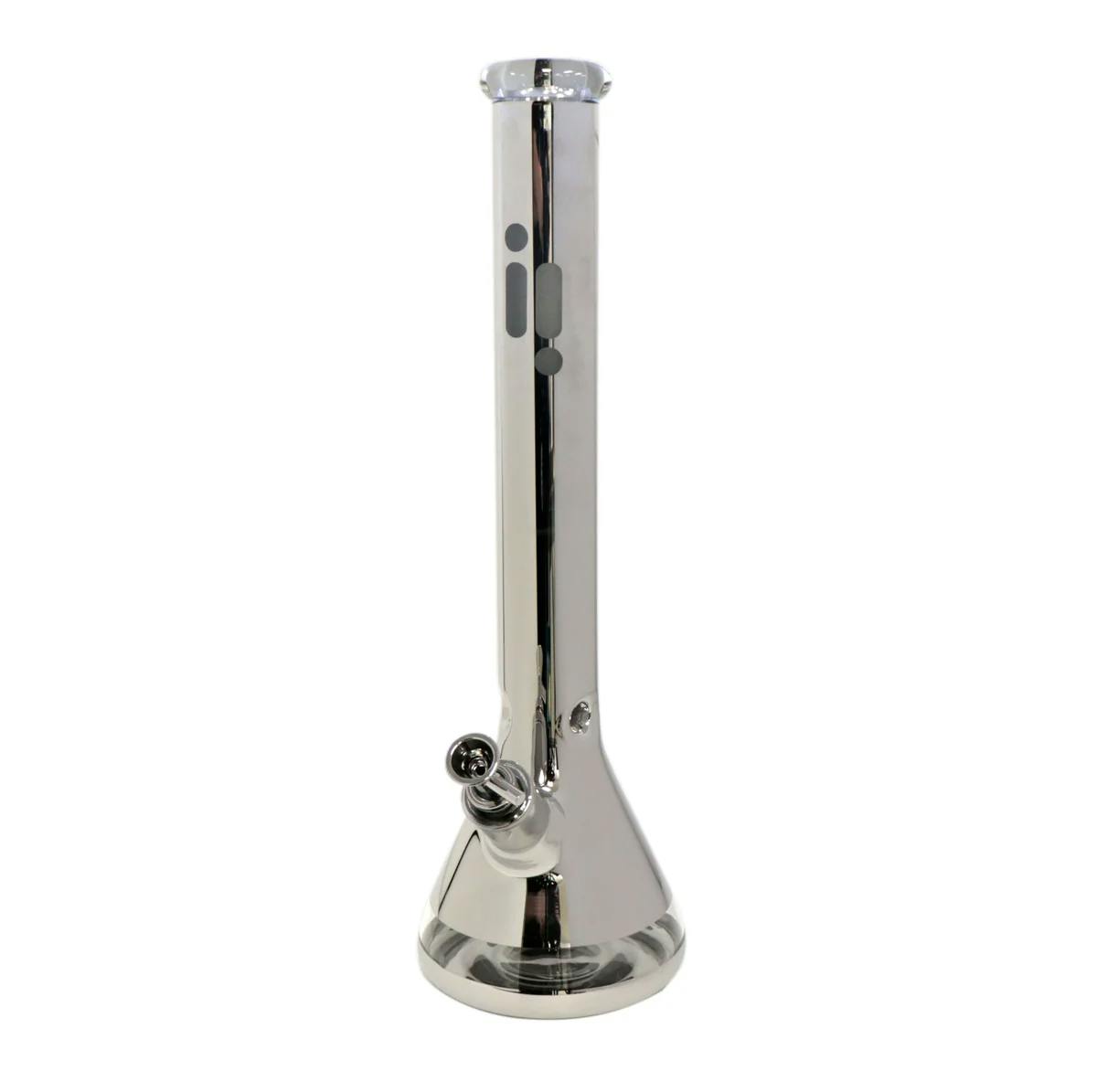 18" Metallic Water Pipe beaker base with Ice Catcher - Silver