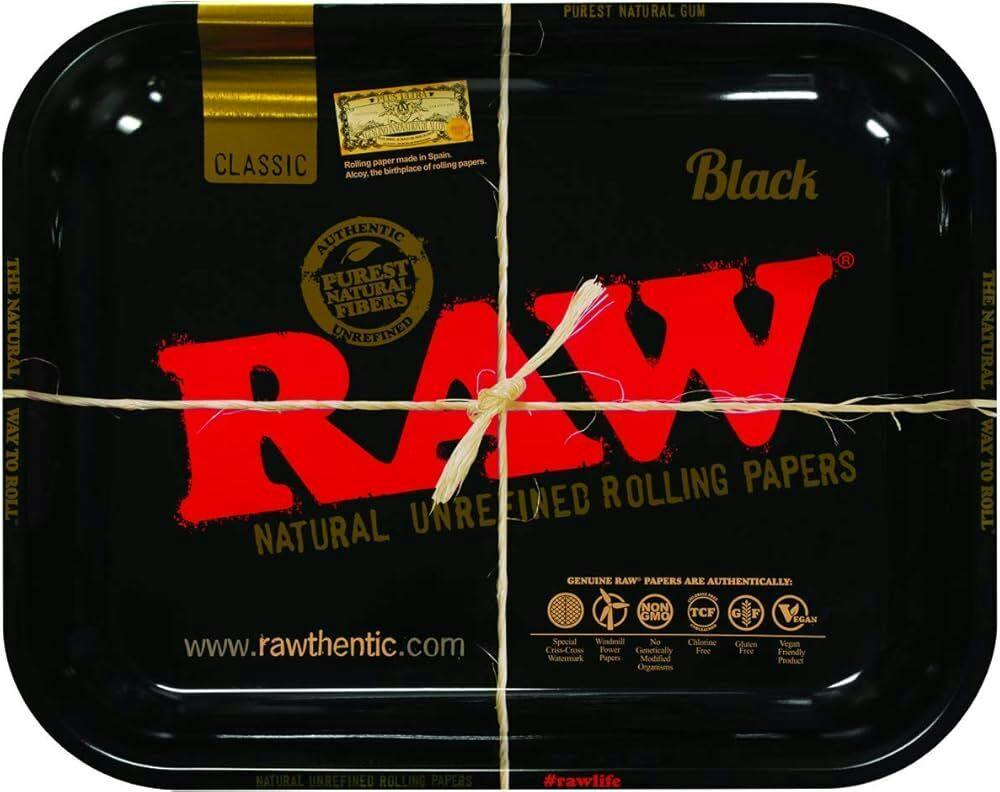 RAW Black Rolling Tray - Large