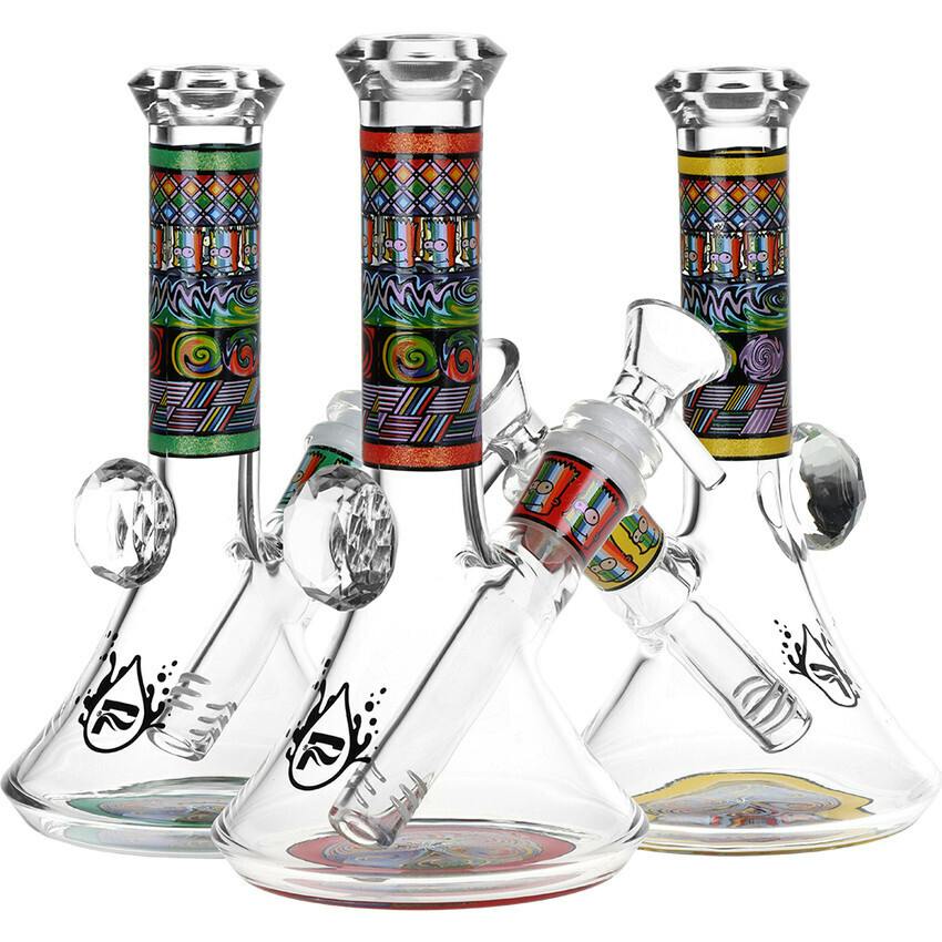 Pulsar Mosaic Bart Wag Glass Water Pipe - 6.75" / 14mm F / Colors Vary