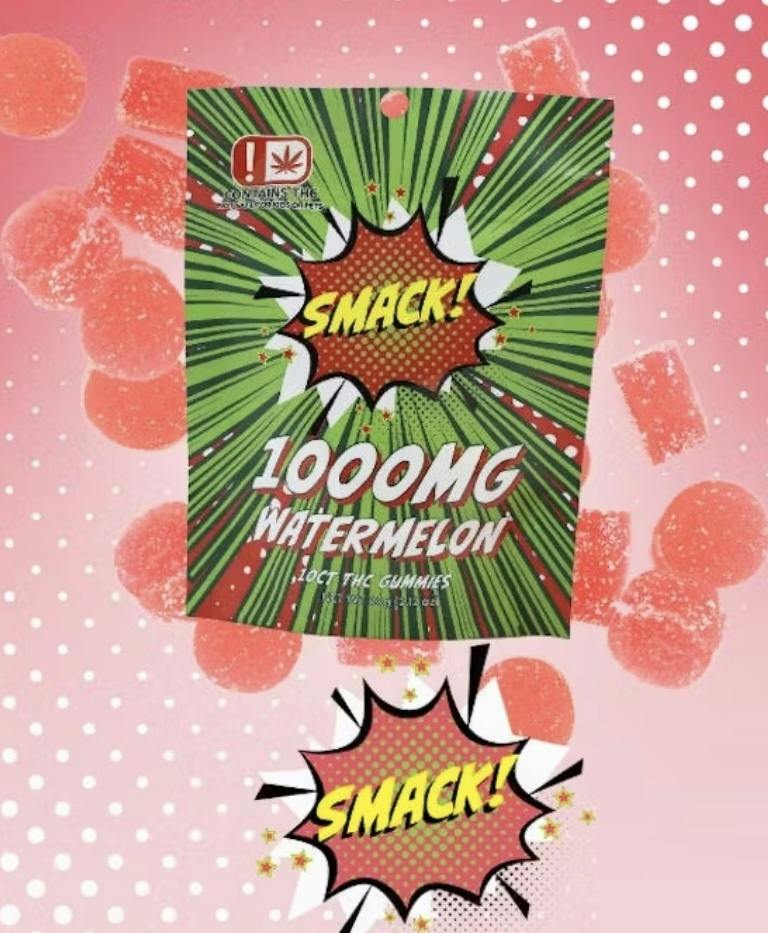 Sour Watermelon Gummies 1000mg By Smack (Taxes Included, OTD Pricing)