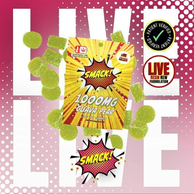 Guava Pear Live Resin Gummies 1000mg By Smack (Taxes Included, OTD Pricing)
