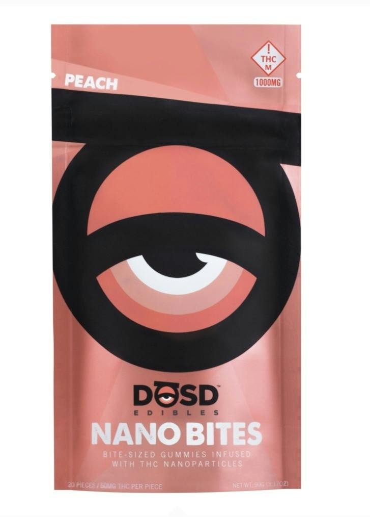 Peach Sativa NanoBite Gummies 1000mg By DOSD Edibles (Taxes Included, OTD Pricing)