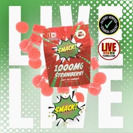 **BOGO** Strawberry Live Resin Gummies 1000mg By Smack (Taxes Included, OTD Pricing)