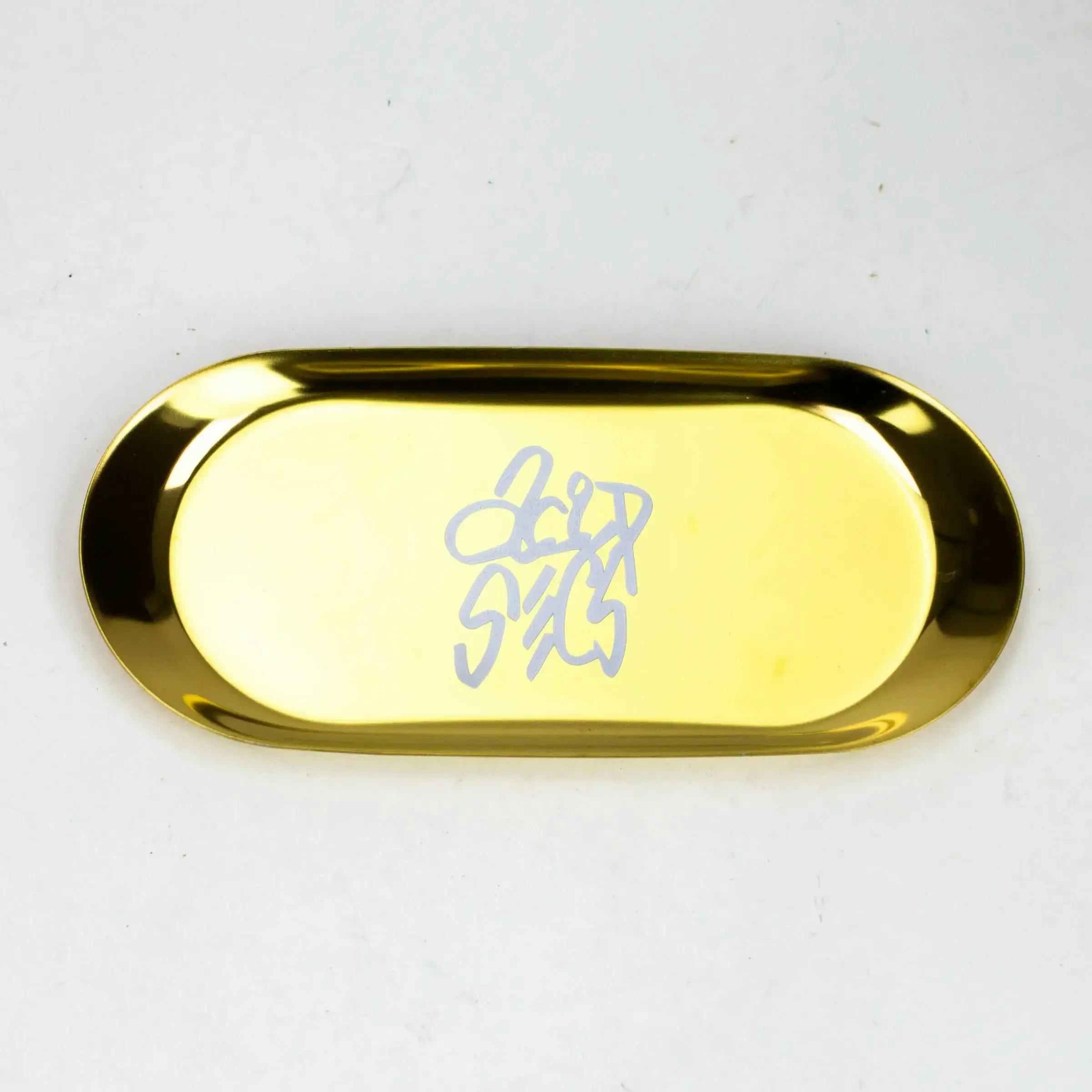 Acid Secs - Oval Metal Rolling Tray (Gold)