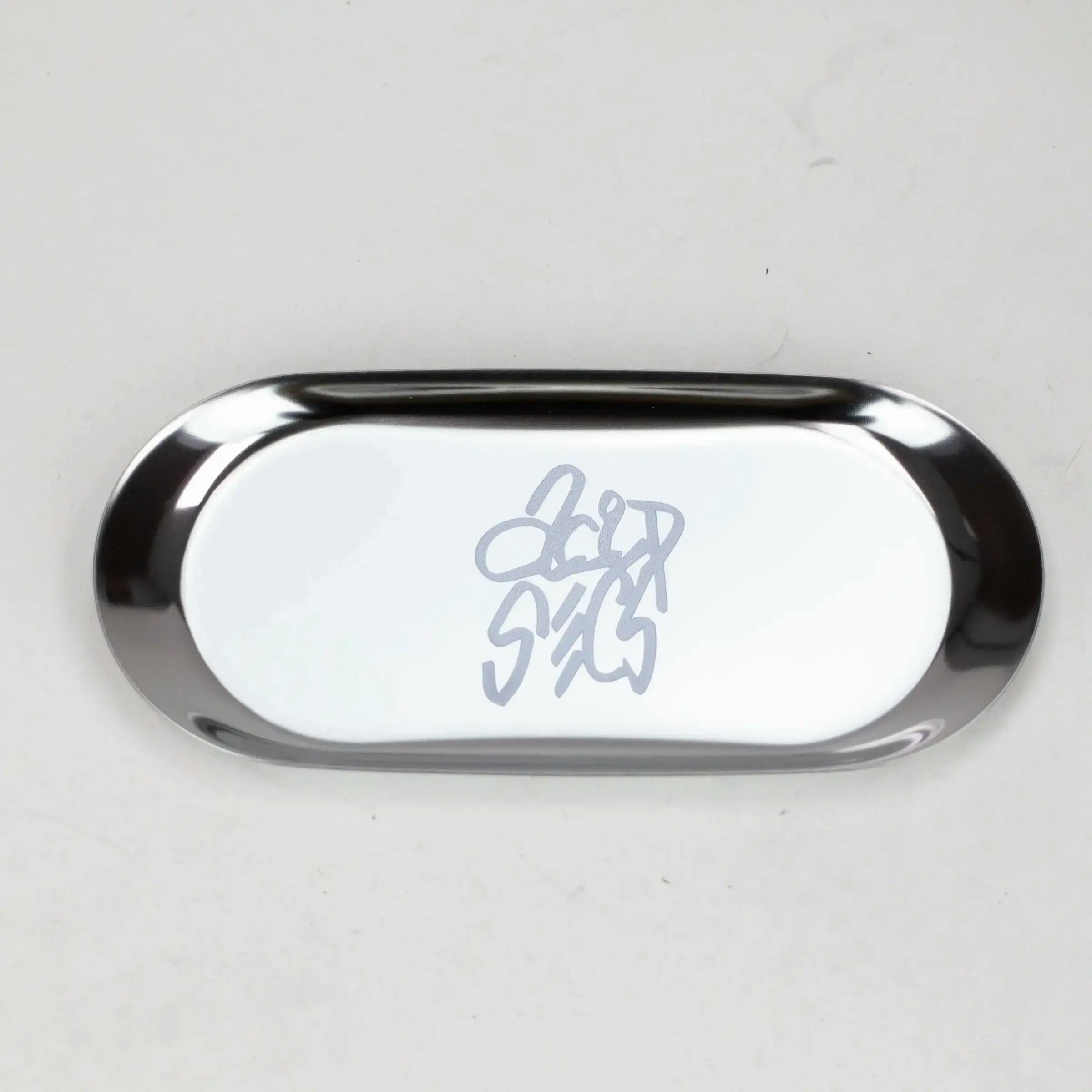 Acid Secs - Oval Metal Rolling Tray (Silver)