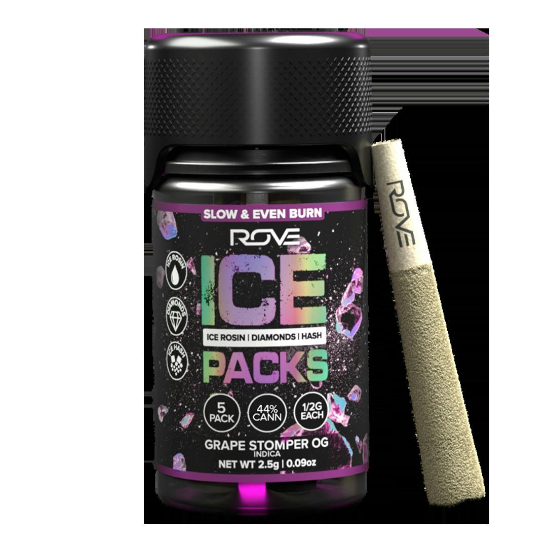 Infused Pre-Rolls 5pk | Rove Ice Pack Grape Stomper OG 0.5g ea.