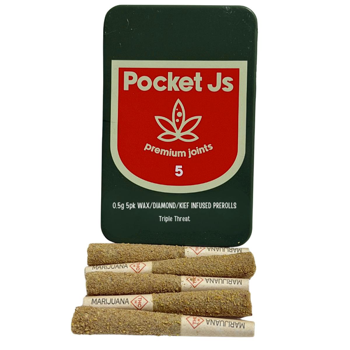Infused Pre-Rolls Pack 0.6g ea. | Pocket Js Triple Threat 5pk
