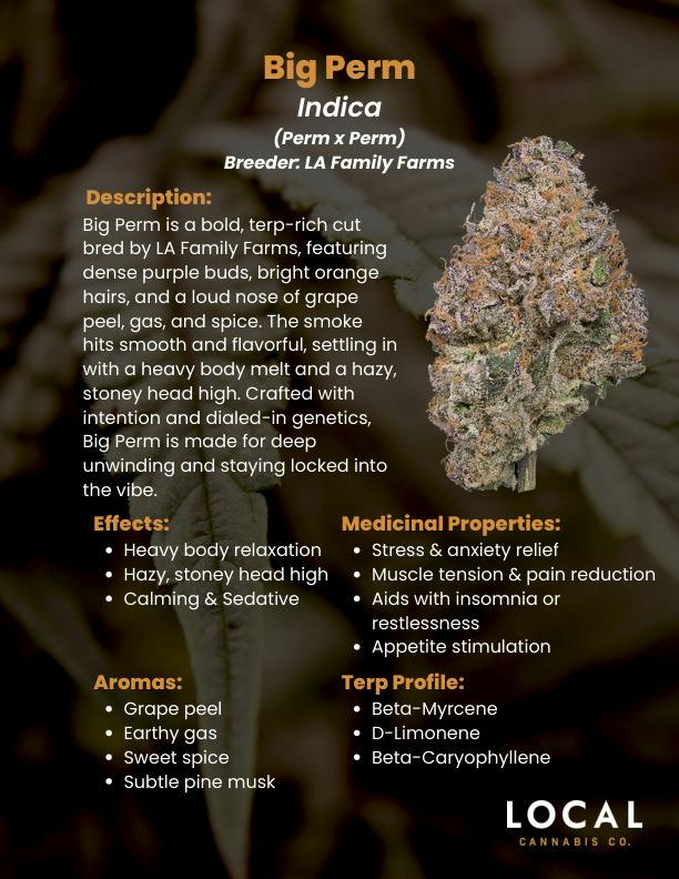 Live Resin Cartridge 1g | Local Cannabis Co. Big Perm