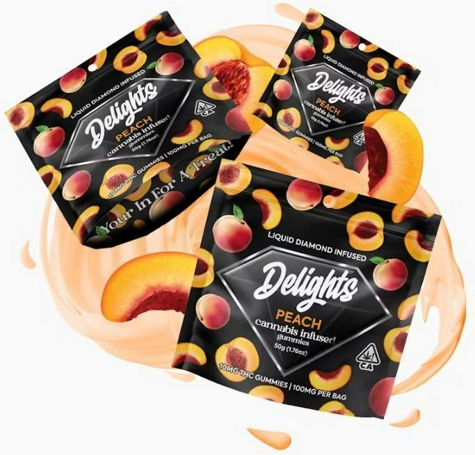 Delights Fast Acting Gummies 100mg Peach