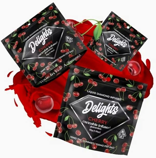Delights Liquid Diamond Gummies 100mg Cherry