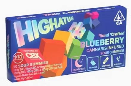 Highatus 1:1:1 Sour Gummies 10pk Blueberry