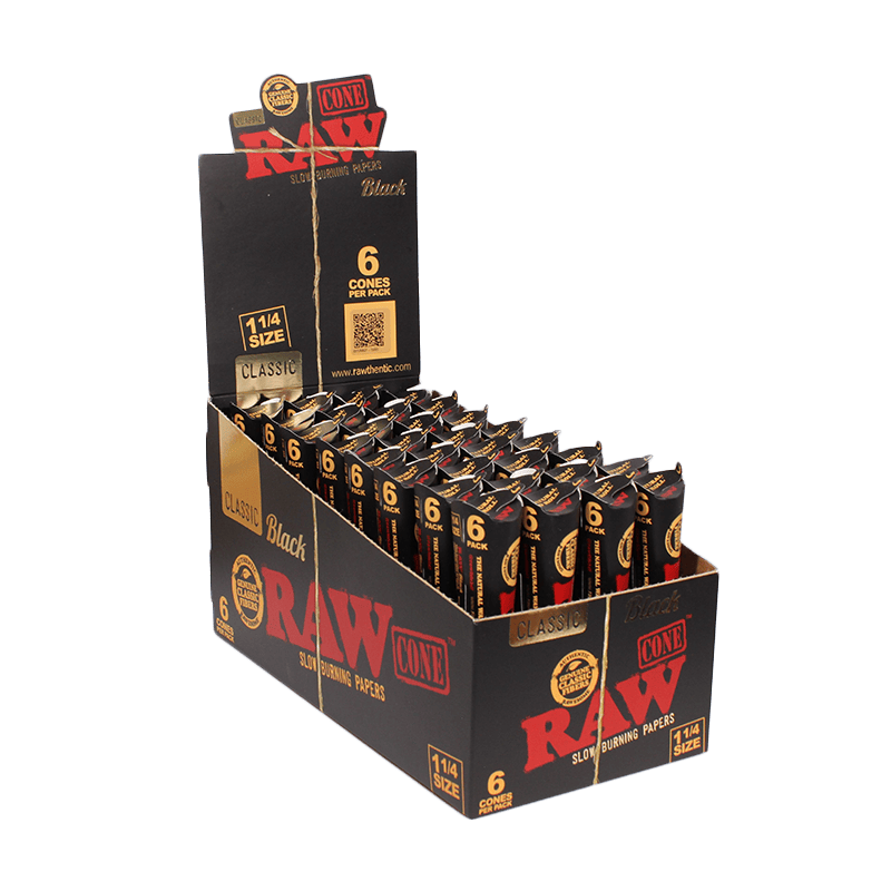 Raw Black Cone 1 1/4 6pk