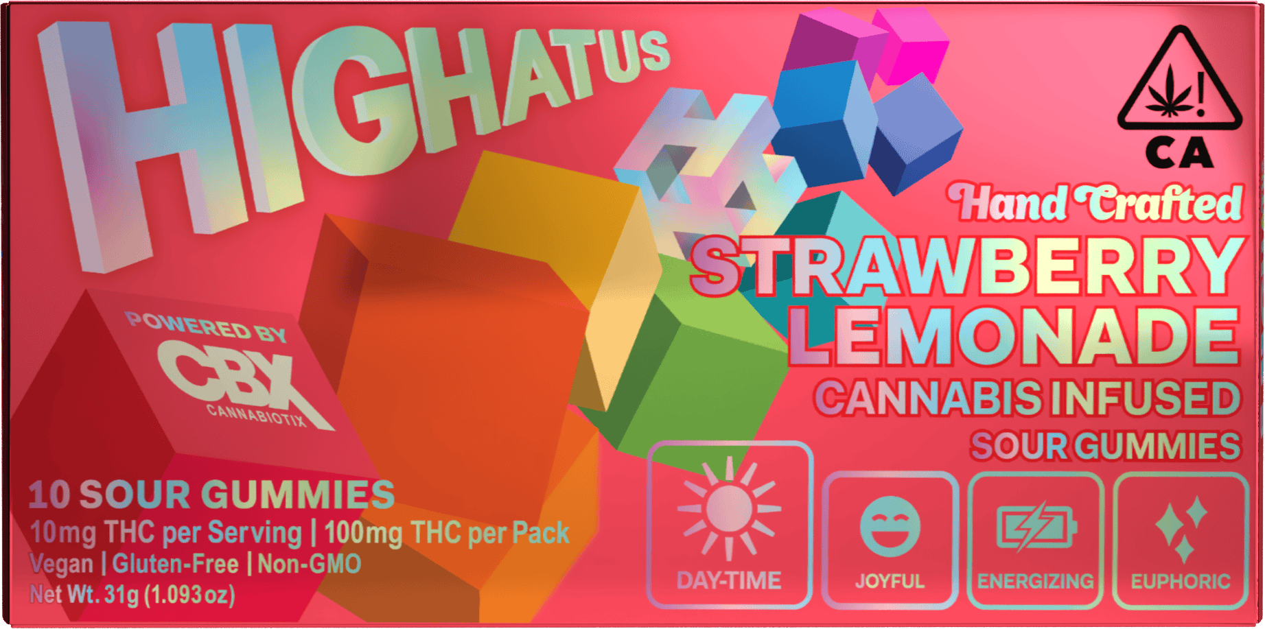 Highatus Sour Gummies 10pk Strawberry Lemonade