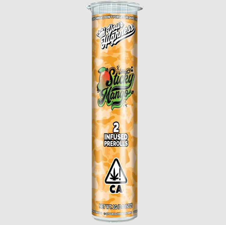 Your Highness 0.5g 2 pack Prerolls Sticky Mango
