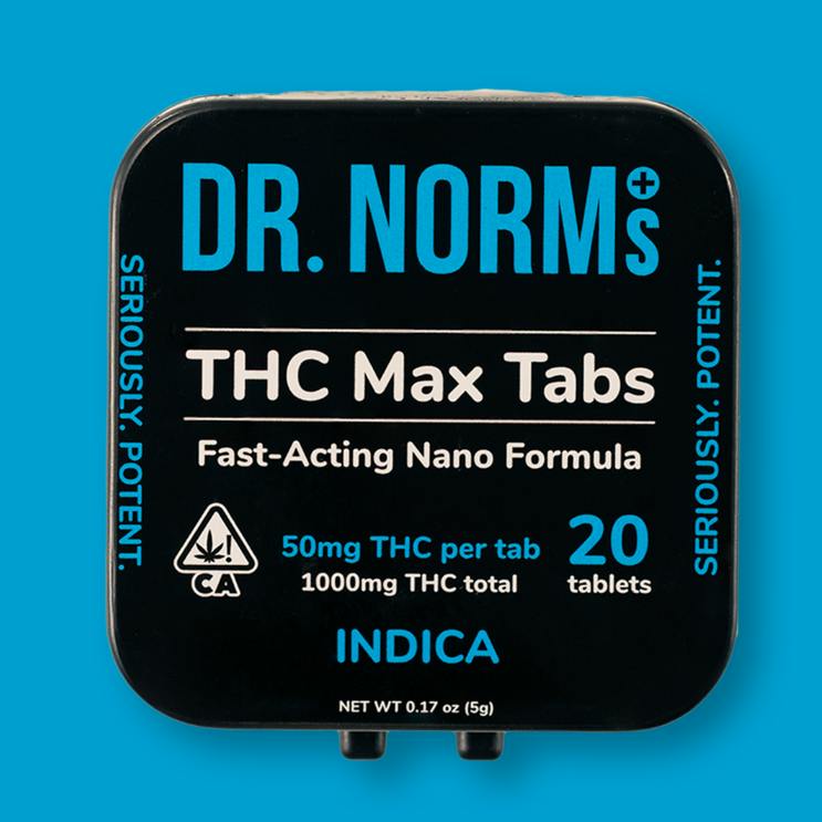 Dr. Norm's 1000mg THC Max Tabs Indica | 20 tablets