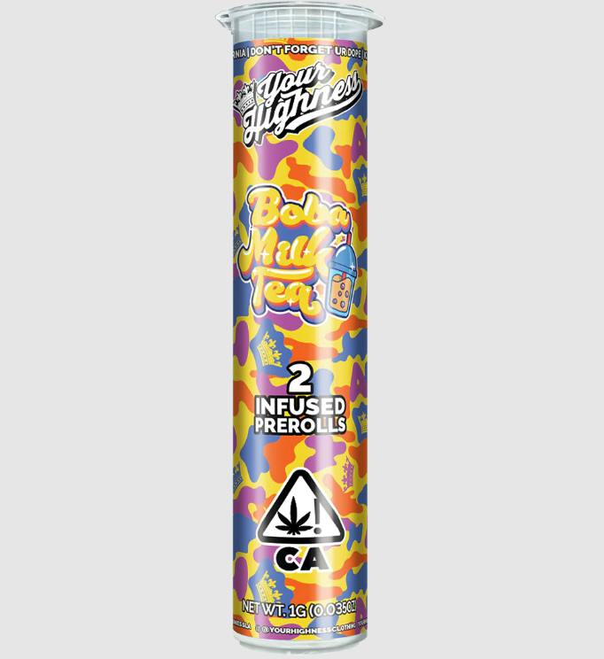 Your Highness 0.5g 2 pack Preroll Boba Milk Tea