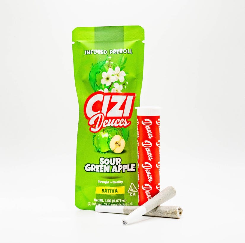 2 pack Infused Prerolls Sour Green Apple