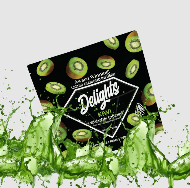 Delights Liquid Diamonds Gummies 100mg Kiwi