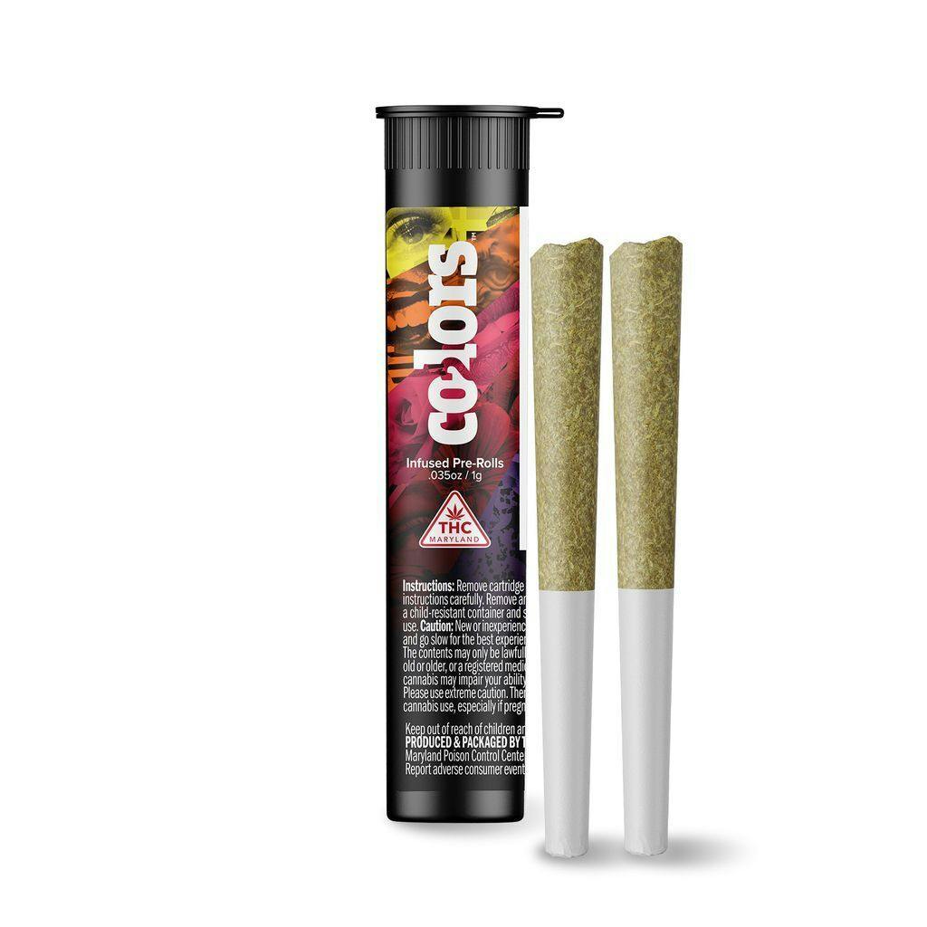 Color Cherry Lime x Colonial Kush Infused Pre-Roll Pack 0.5g ea | 2-Pack at Curaleaf Dispensary Frederick