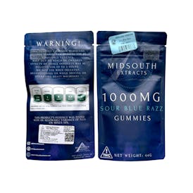1000MG|Midsouth| Sour Blue Razz Gummies