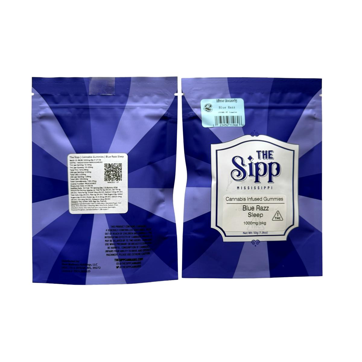1000MG|River Remedy|Blue Razz Sleep Gummies