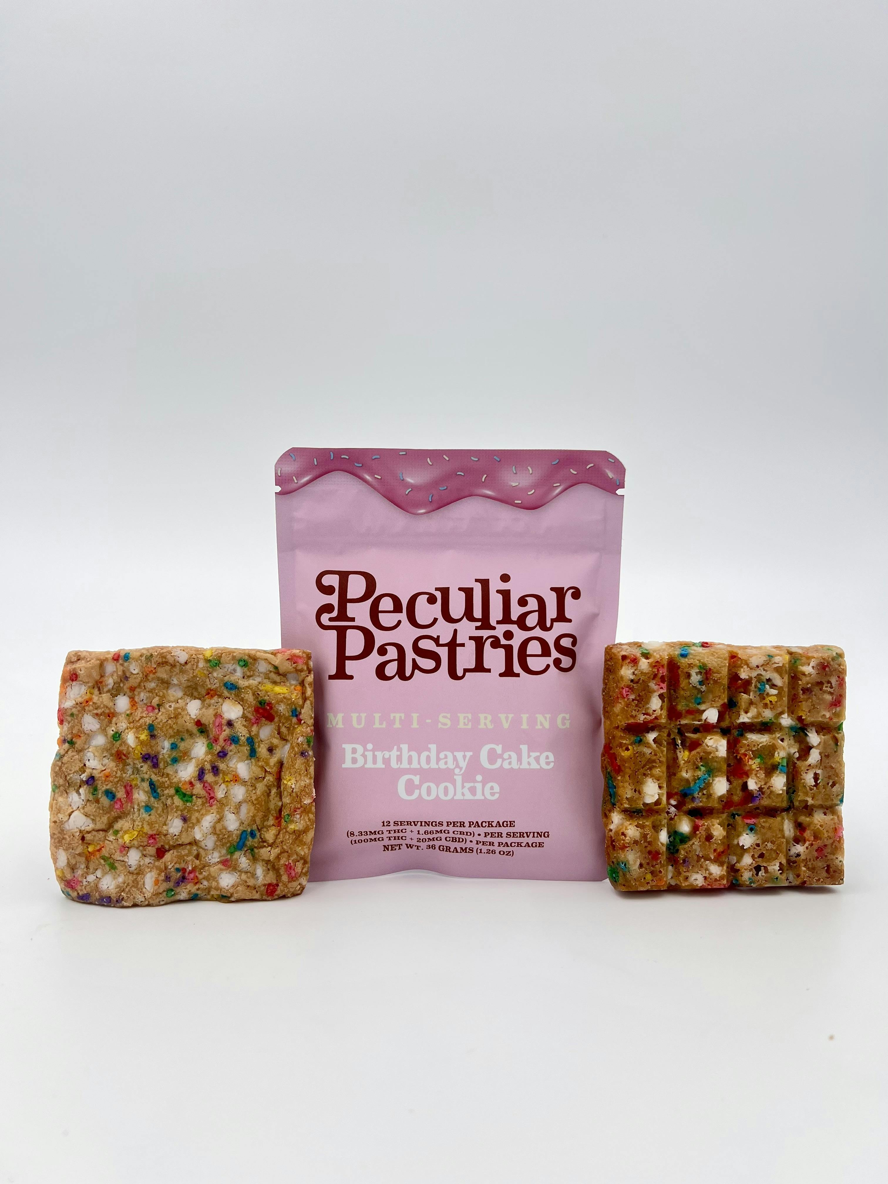 Peculiar Pastries | Birthday Cake (Multi Serving) Cookie | Edible | 100mg