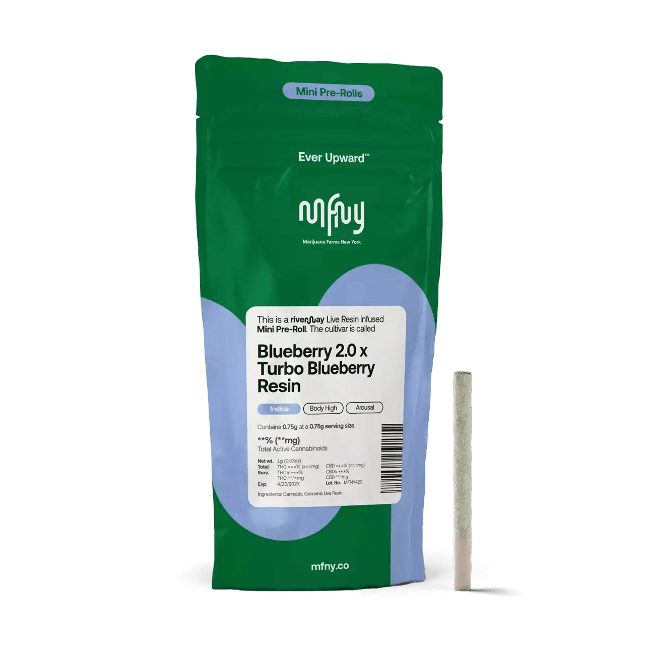 MFNY | Blueberry 2.0 x Turbo Blueberry Live Resin Infused Pre-Roll | .75g | 4 pk