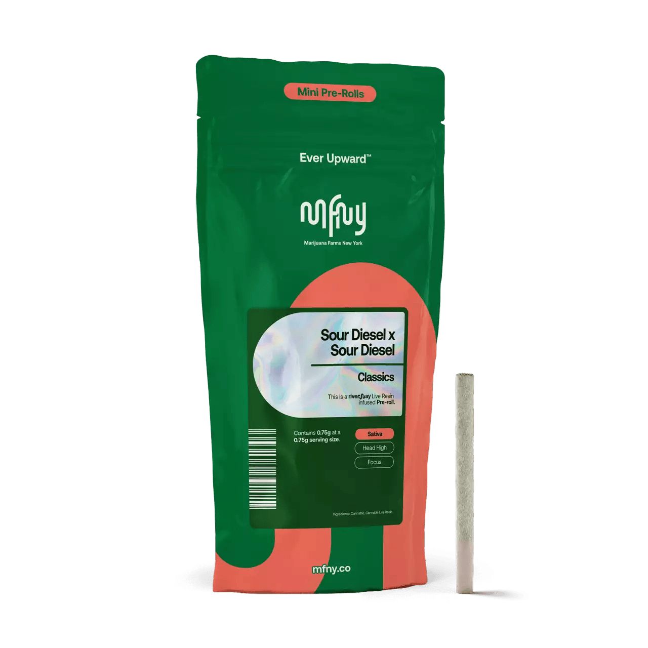 MFNY | Sour Diesel x Sour Diesel Live Resin Infused Pre-Roll | .75g at Greencup Dispensary
