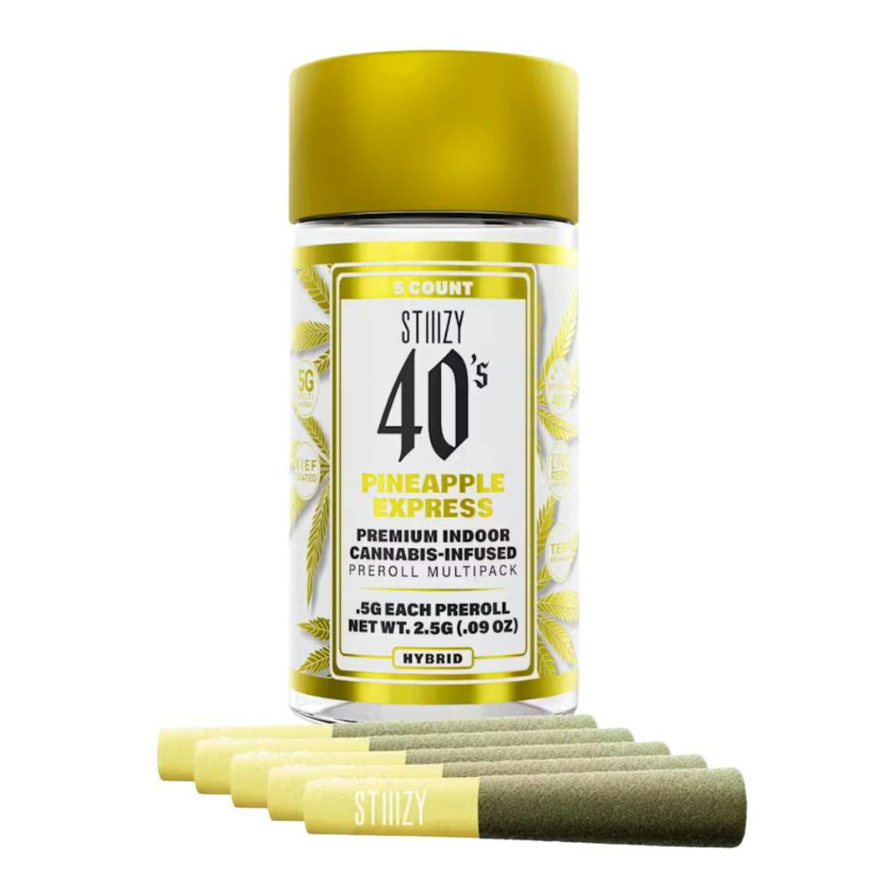 Stiiizy 40's | Pineapple Express | Infused Pre-Roll Pk | 5pk | 2.5g | Hybrid